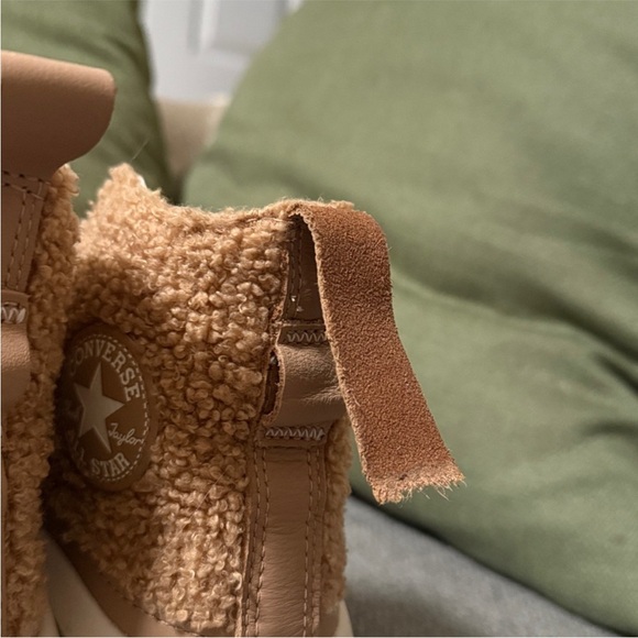 Converse Sherpa High Top Platform Sneakers - Tan & White - Picture 3 of 4